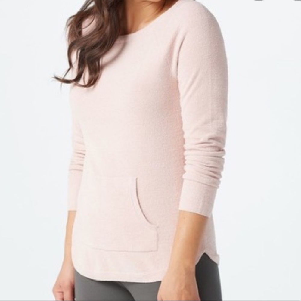 XL Barefoot Dreams dusty rose raglan cozy chic ultra lite pullover EUC